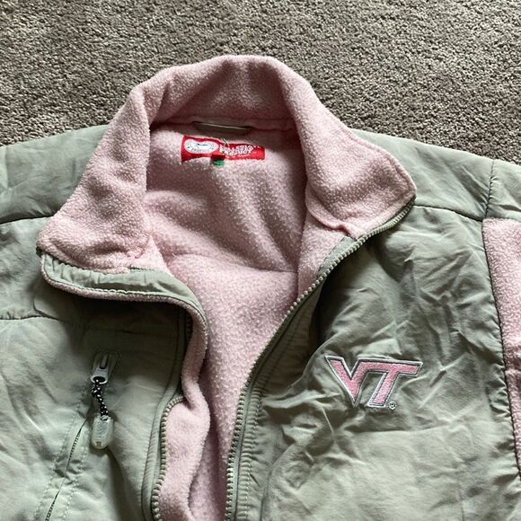 Collegiate Licensed Product Virginia Tech VT Hokies Pink Gray Fleece SIZE L - Picture 3 of 5